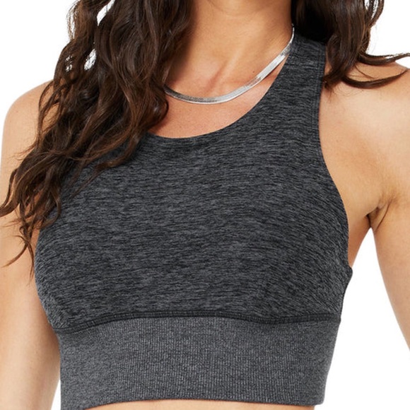 Alo Yoga Alosoft Serenity Bra Dark Heather Grey S